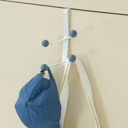 铁艺星球门后挂钩 雨伞衣帽包包挂架--蓝色(小号 4钩)